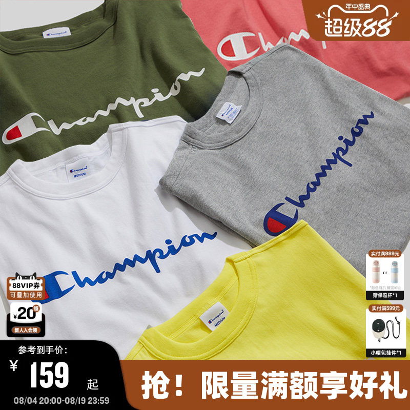 Champion Short-Sleeved T-Shirt for Men 2026 Summer Pure Cotton Casual Retro Dopamine Top for Women Loose and Trendy Champion Short-Sleeved T-Shirt for Men 2026 Summer Pure Cotton Casual Retro Dopamine Top for Women Loose and Trendy
