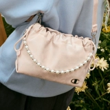 Сумка подмышку, розовая хлопковая сумка на одно плечо, тренд сезона