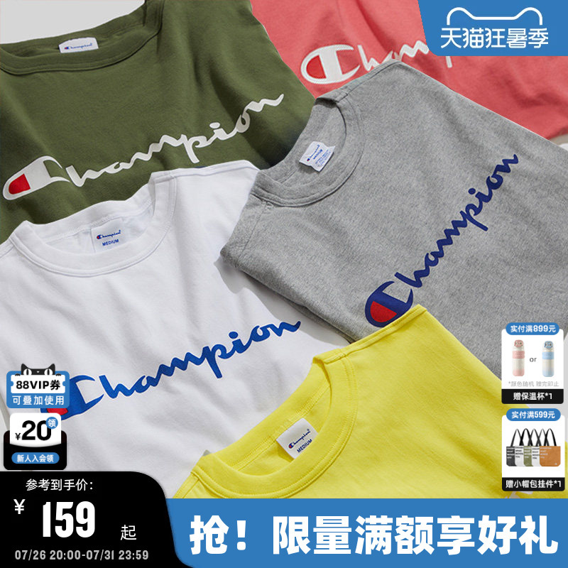 Champion Short-Sleeved T-Shirt for Men 2026 Summer Pure Cotton Casual Retro Dopamine Top for Women Loose and Trendy Champion Short-Sleeved T-Shirt for Men 2026 Summer Pure Cotton Casual Retro Dopamine Top for Women Loose and Trendy