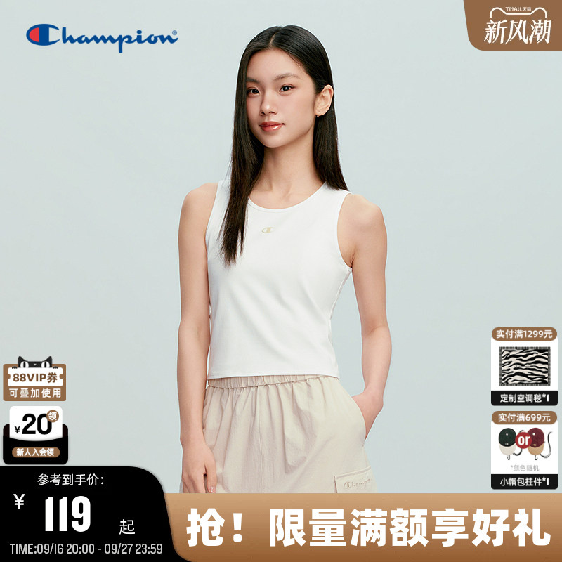 Champion Sleeveless Vest for Women 2026 Summer New Solid Color Sports Inner Wear Can Be Worn Outside Slim Fit