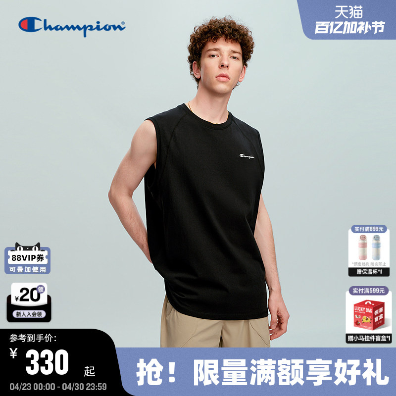 Champion Sleeveless T-Shirt for Men 2026 Summer New Style Printed Pattern Embroidered Logo Pure Cotton Vest for Women