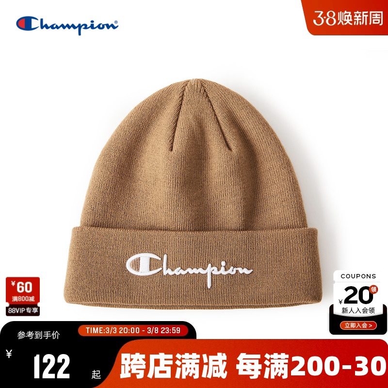 チャンピオン チャンピオン ニット帽 男女兼用 冬 アメリカントレンド カジュアル 無地 ニット 赤 ウール 帽子