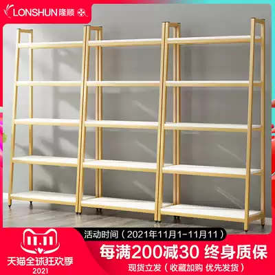 Steel and wood bookshelf simple iron shelf floor multi-layer shelf living room storage layer shelf display rack bookcase customized