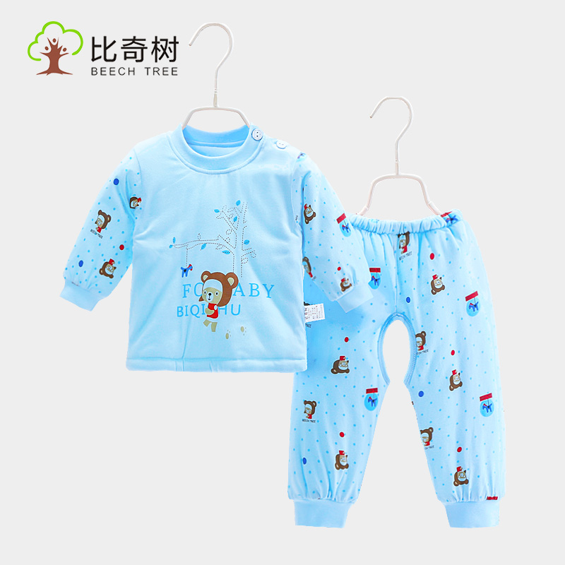 Baby warm connected clothes in autumn and winter neonatal clothes thickened pajamas baby cotton hatcher first birth winter clothes