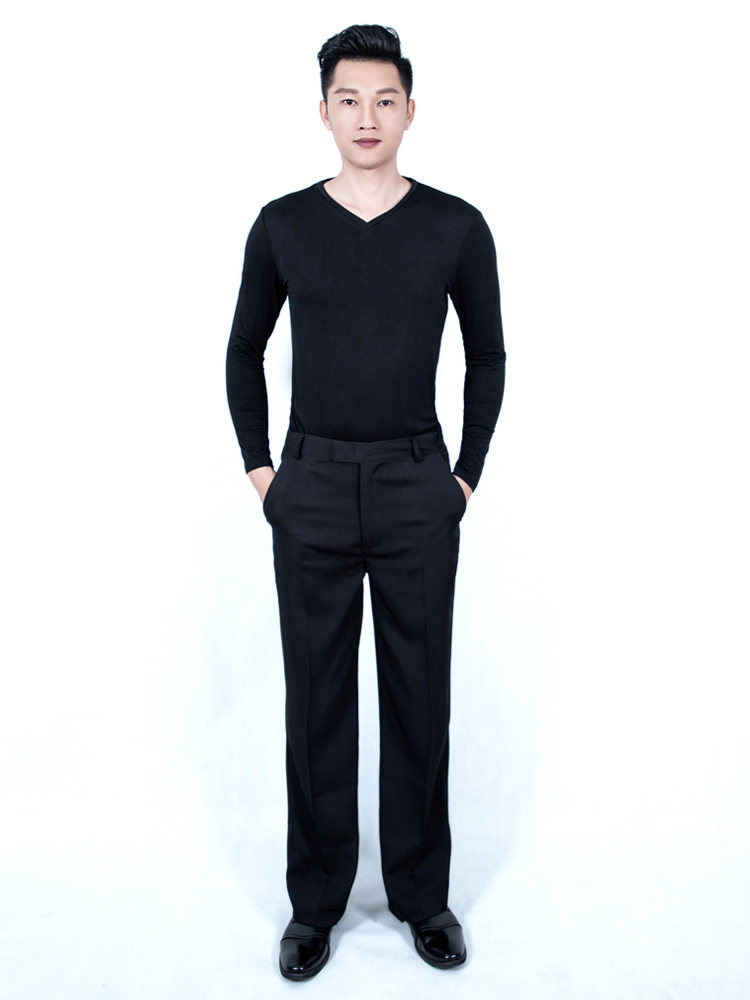 Suit Men's Pocket Latin Dance Morden Dance National Mark Dance Social Dance Suit performance Conserve long sleeves