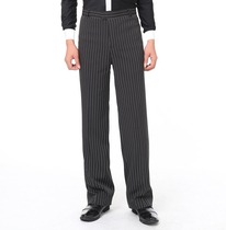 Mens Latin Dance Modern GB Ballroom Dance Square Dance Pants Denim Cha Dance Pants Classic Dance Pants Stripe