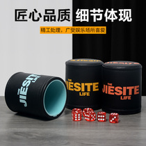 High face value dice dice silent thickened suit KTV nightclub creative drinking rocking dice leather with base screen flush