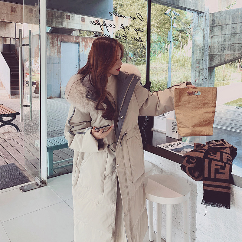 Faction to overcome female mid-length version of Korean version relaxed 2021 Winter's new Ins ethos Knee Cotton Coat Jacket