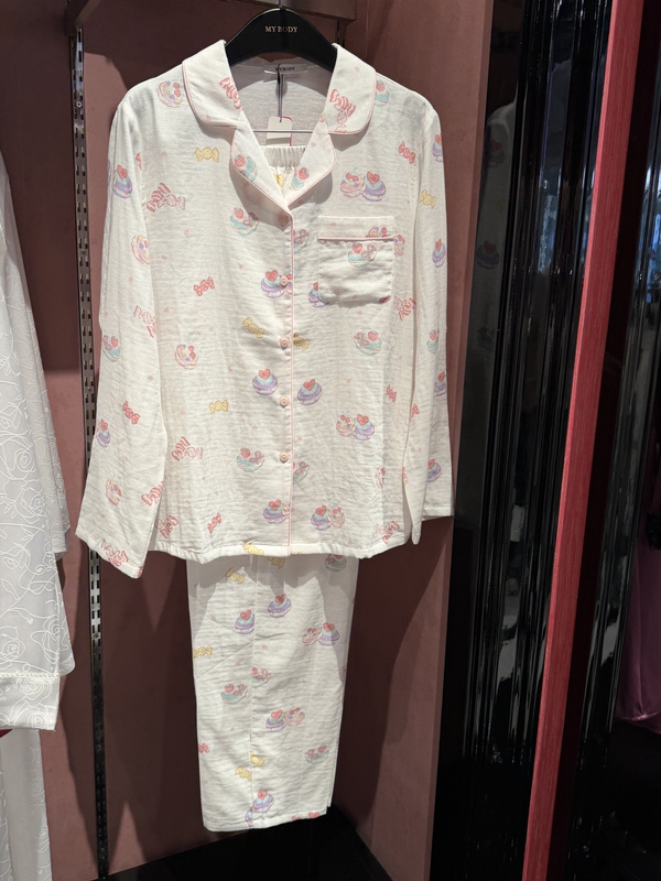 Mybody Counter Genuine New Model 100% Cotton Yarn Pure Cotton Casual Printed Sweet Style Pajamas Long-Sleeved Long-Pants Set Mybody Counter Genuine New Model 100% Cotton Yarn Pure Cotton Casual Printed Sweet Style Pajamas Long-Sleeved Long-Pants Set