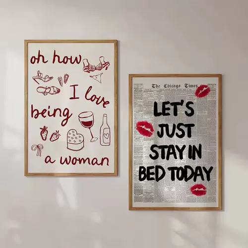 Красная галерея, настенные плакаты, декор для спальни, подростковой комнаты, фотографии