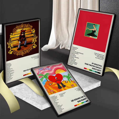 Музыкальный альбом Poster Hop Hop Bad West Bunny Canvas Painting