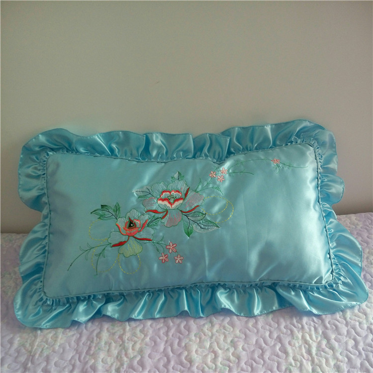 Vintage satin thêu gối bay ký túc xá đơn gối đặt gối cưới quà tặng satin mềm - Gối trường hợp gối ôm cho trẻ sơ sinh
