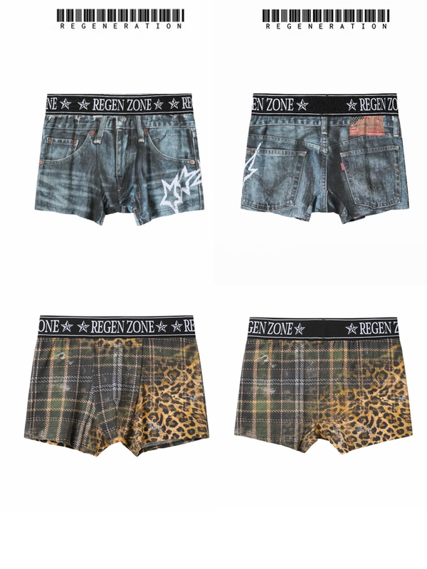 Regen Zone 26Ss Digital Printed Imitation Denim Modal Underwear