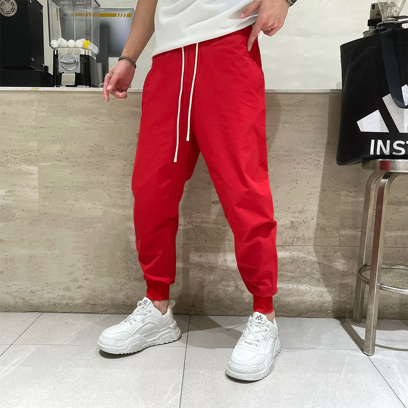 2026 Autumn/Winter Men's Colorful Trendy Fashion Red Jogger Sweatpants, Red Casual Pants for the Year of Birth 2026 Autumn/Winter Men's Colorful Trendy Fashion Red Jogger Sweatpants, Red Casual Pants for the Year of Birth