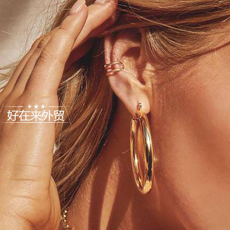 Punk wind great circle ear stud personality lady earrings