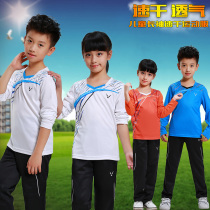 Autumn childrens quick-drying long-sleeved trousers sportswear set Boys table tennis T-shirt womens clothing badminton clothes