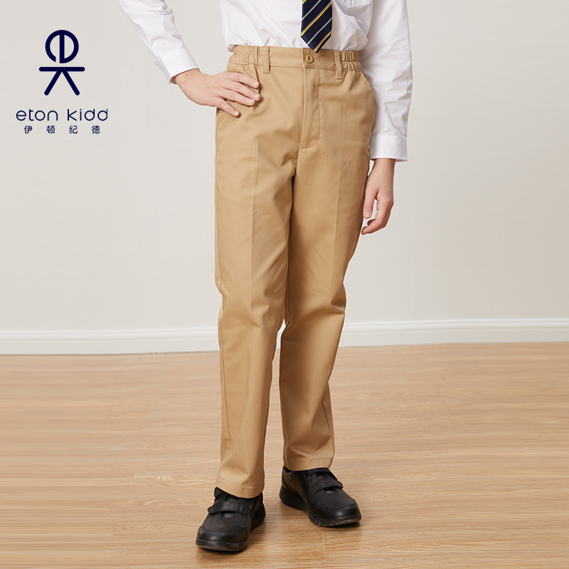 Eaton Chronicle Children Primary School Students Casual Long Pants Boy Gentleman Card for its Tibetan Youth Pure Color School Pants 21K101