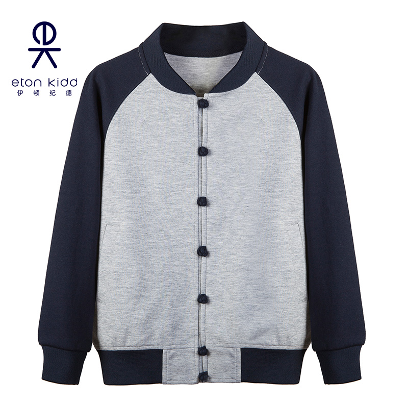 Eaton Guild Summer new boy girl child ink green collared leash Chinese baseball collar sport blouse