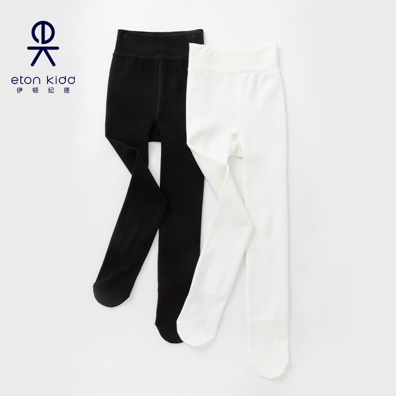 Eaton Gide elementary school girls black and white plus warm pantyhose performed socks autumn and winter 22W 901