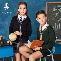 Eaton Guild full cotton finely twisted florid long sleeve sweater for male and female child knit sweater children cardiovert jacket 16M013