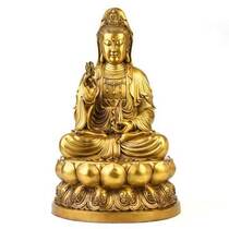 Pure bronze khand Guanyin Bodhisattva Buddha statue swinging piece bifacial two sides view Seine Buddha Car On-board Home Decoration Goods