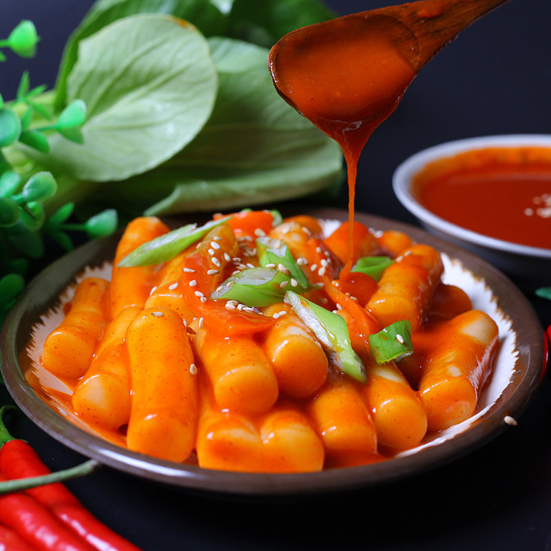 Park sample Korean stir-fried rice cake Korean style spicy fried rice cake hot sauce fried rice cake strip pxy sweet spicy fast food 5 bags