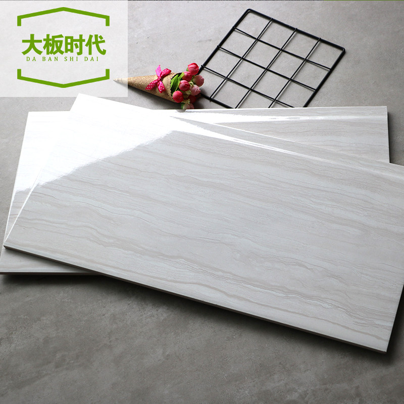 Sky Goose Lake Tiles 300X600 Kitchen Make-up Room Wall Brick Wood Grain Glazed Face Brick Porcelain Pieces Bright Light Toilet Brick