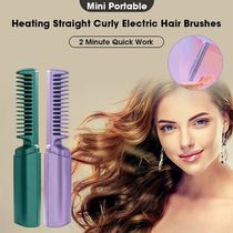 Portable Wireless Electric Hair Brushes Heating Straight Cur