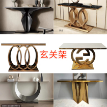 Genguan Light Extravagant Table Frame Base Marble Rock Plate Leaning Against Wall Table Feet Entrance Hallway Table Feet Gilded Stainless Steel Bracket