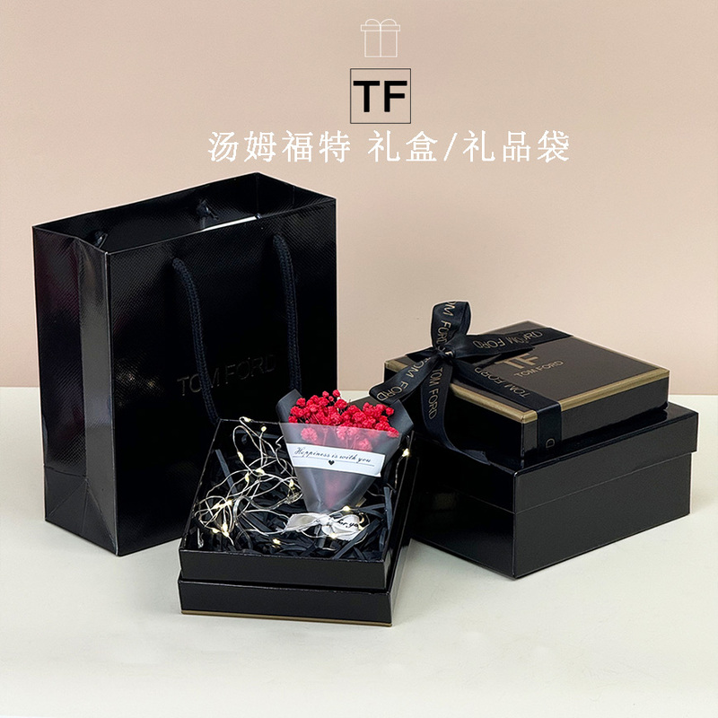 Tom Ford͌Tom F͌Ord Lipstick Box Tf͌Perfume Gift Box Tf͌Silver White Packaging Handbag