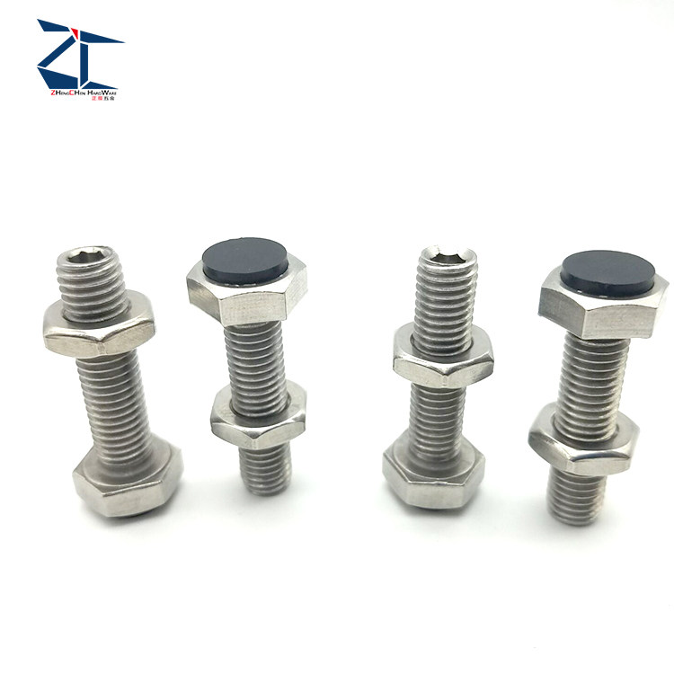SUSTH5-20 with polyurethane stop bolt type stainless steel shoulder type buffer rubber head stop screw