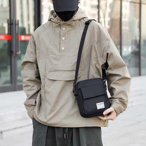 Мужская модная черная универсальная сумка на одно плечо, сумка через плечо, городской стиль, ткань оксфорд