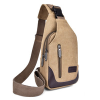 New chest bag men's crossbody bag canvas shoulder bag Korean style trendy crossbody chest bag casual small backpack men's bag