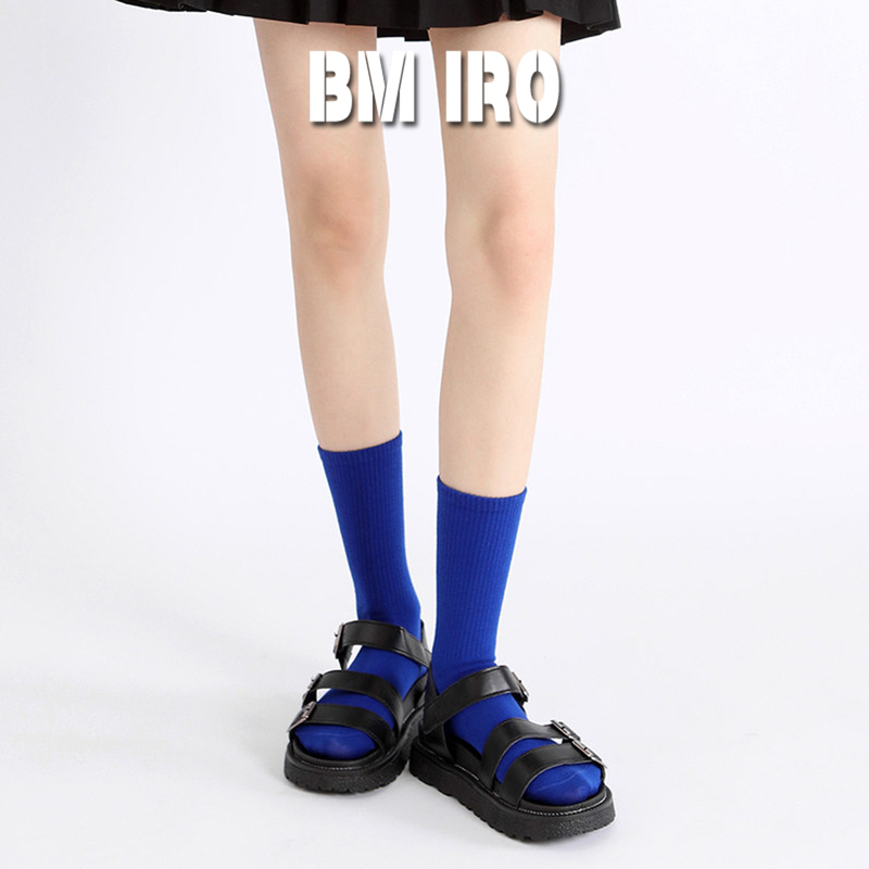 Japanese Bm Iro Pure Cotton Klein Blue Socks for Men and Women, Royal Blue Mid-Calf Socks, Slouch Socks, Complexion-Enhancing Street Style Long Socks
