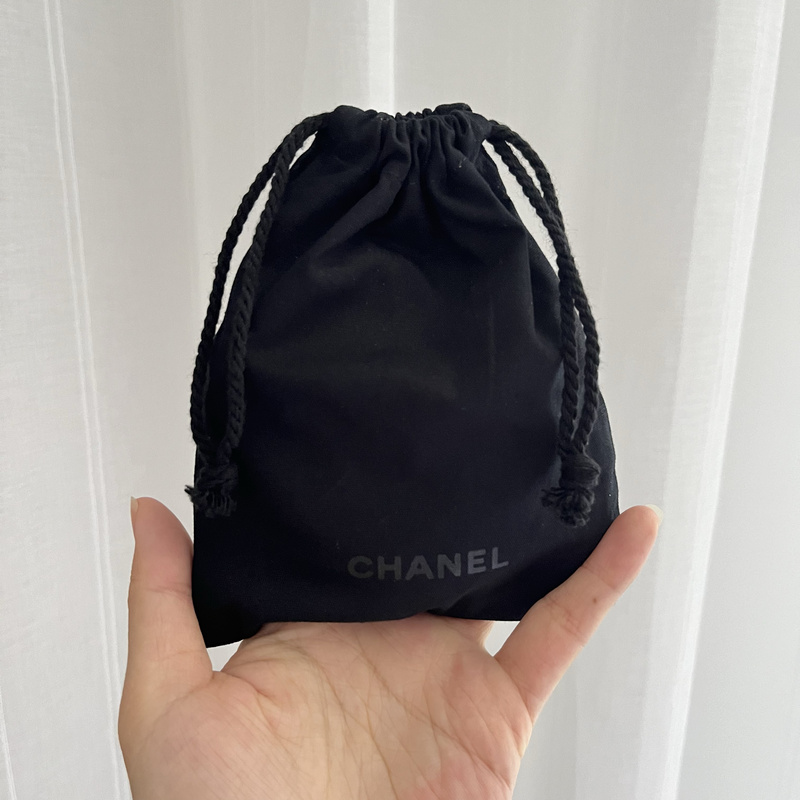 Chanel Drawstring Bag Cotton Fabric Small Pouch Makeup Bag Storage Bag with Closure Gift