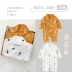 Hộp quà tặng sơ sinh cho bé sơ sinh cung cấp bằng vải bông crepe dài tay cho bé hafu full moon romper - Bộ quà tặng em bé set đồ sơ sinh cho bé trai Bộ quà tặng em bé