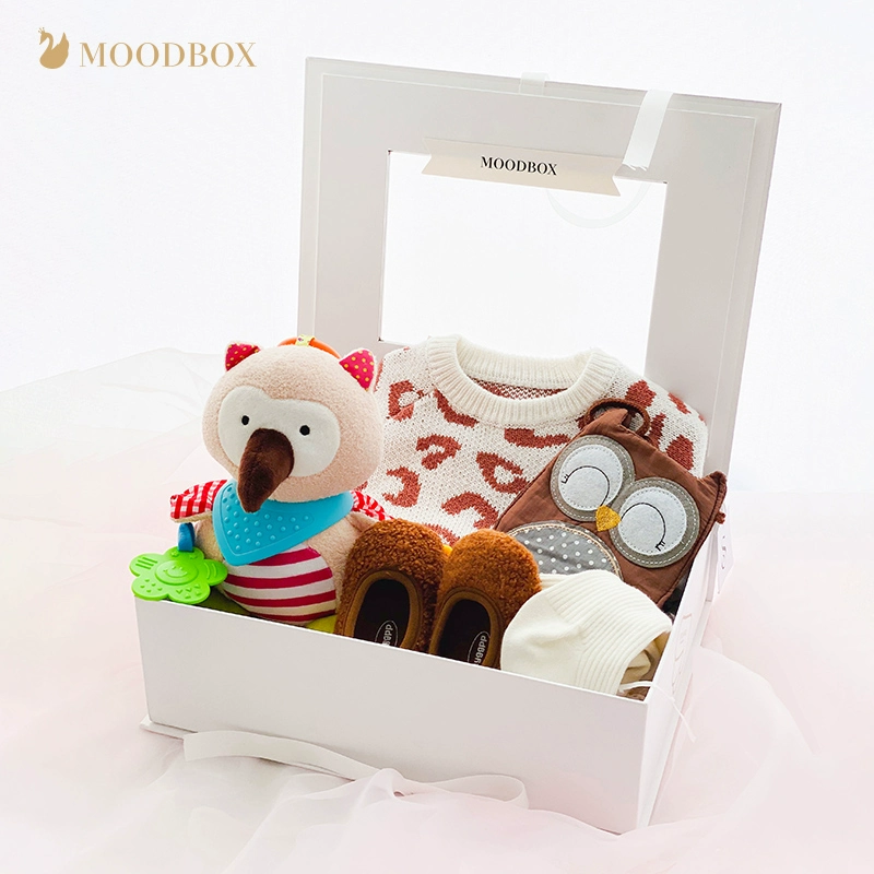 Moodbox Full Moon Sản phẩm dành cho trẻ sơ sinh Cotton Dệt kim một mảnh Khai thác Làm dịu Đồ chơi Leo núi Đặt Hộp quà tặng - Bộ quà tặng em bé