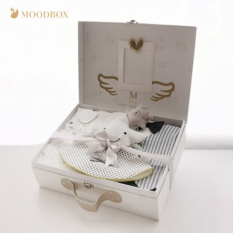 moodbox Newborn products Baby gift box set Cotton jumpsuit Spring and summer male treasure Gentleman newborn full moon