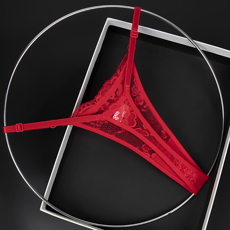 Women's Thong Panties 2026 New Style Sexy Breathable Low-Waist Lace T-String High-End Thin Strap Plus Size Adjustable for Plus-Size m