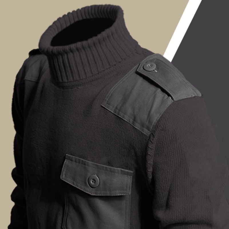 Retro Military Tactical Clothing Men's Autumn and Winter New Warm Sweater Turtleneck Knitwear Workwear Casual Base Layer Shirt Retro Military Tactical Clothing Men's Autumn and Winter New Warm Sweater Turtleneck Knitwear Workwear Casual Base Layer Shirt