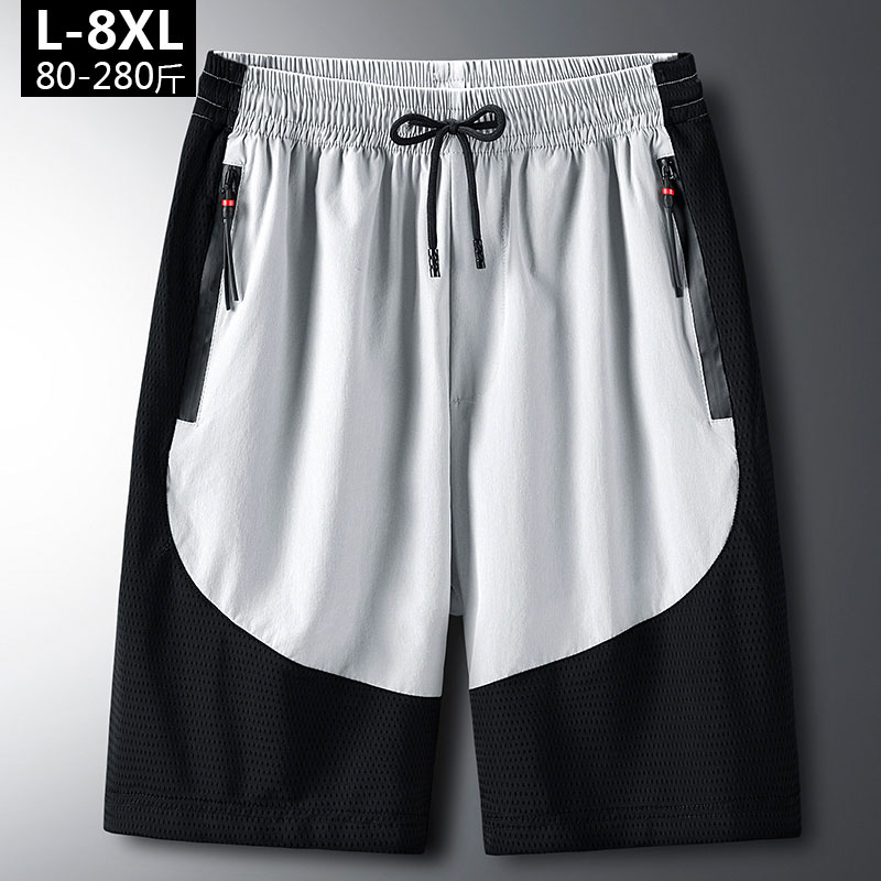 50% pants for men loose casual speed dry 50% pants plus fattening for overweight knee casual shorts summer thin shorts