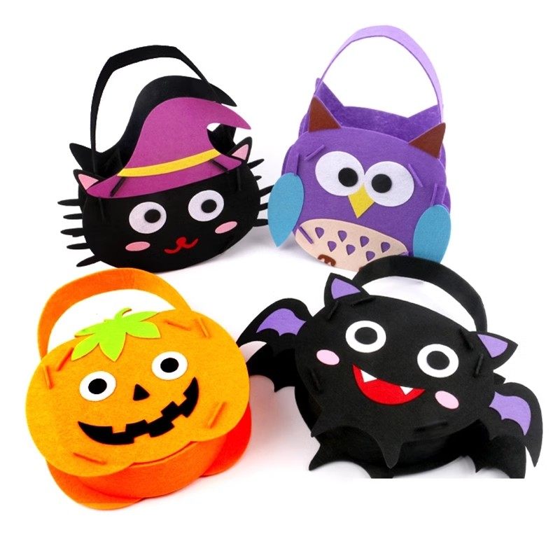 Halloween Diy Candy Bag Children Handmade Materials Bag Unwoven Fabric Hand Pumpkin Bag Small Gift-Taobao