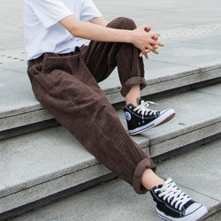 Corduroy pants for women in autumn and winter plus velvet carrot pants corduroy daddy harem small straight casual mom pants for women