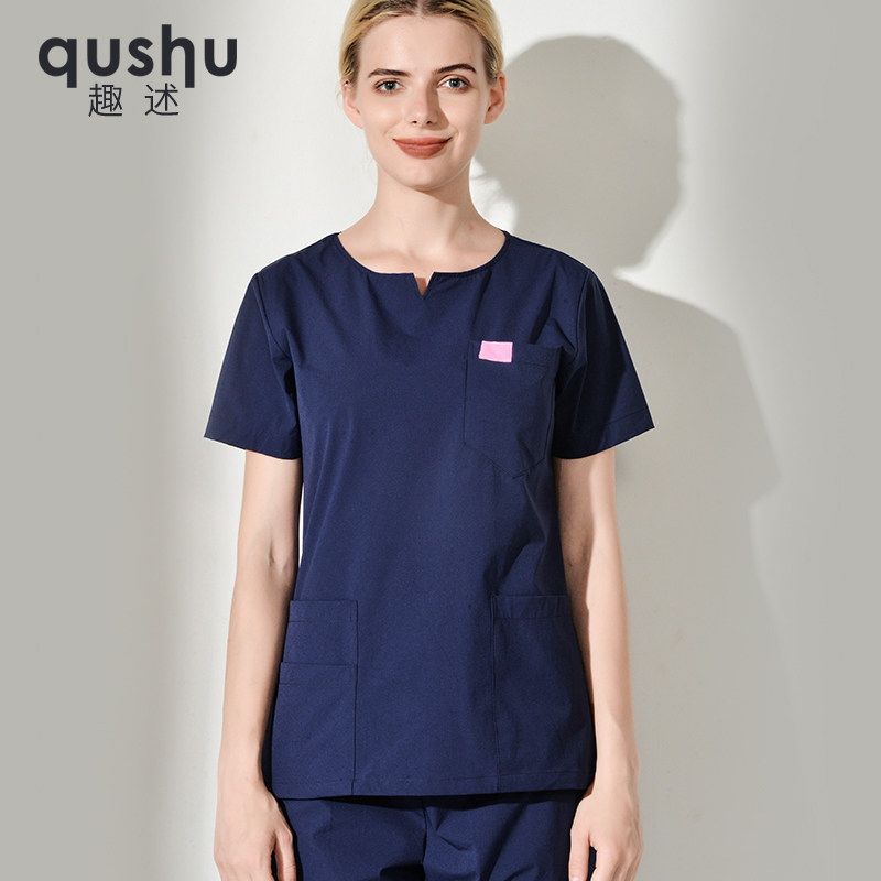 Fun hand washing clothes Two-piece suit Short-sleeved female doctor suit Dental oral skin management hospital isolation overalls