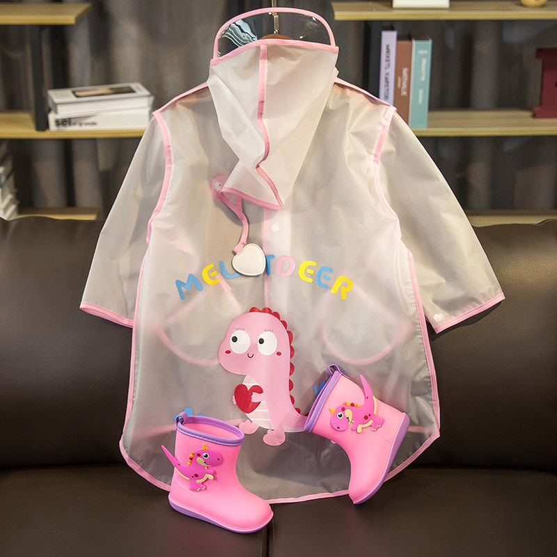 Children's raincoat girls 2021 kindergarten baby poncho rain boots suit cloak all-in-one full body children cute