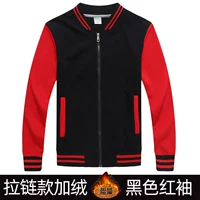 【Plel бархатной молнии】 черный красный рукав