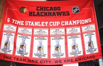 Chicago Blackhawks Stanley Cup 6 time Champions Flag