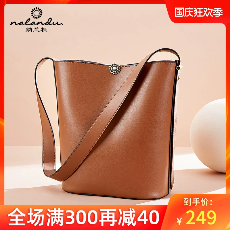 Nalandu bag nữ 2020 mới bucket bag nữ messenger bag da nữ đeo vai túi mẹ và con dung tích lớn - Túi xách nữ