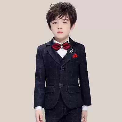 Children's suit suit Autumn and winter flower girl dress male casual piano dress Baby boy small suit British handsome
