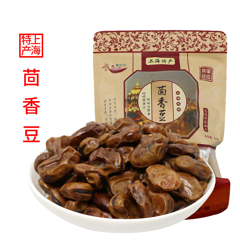Shanghai special production fennel bean city god temple five scents soft glutinous silkworm bean water to cook sericulture bean to be bean snack 200g * 3 bags-Taobao